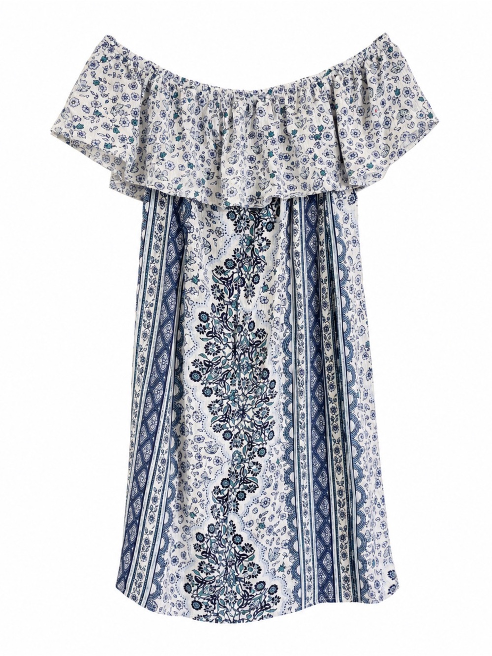 Wallflower Floral Blue and White Dress